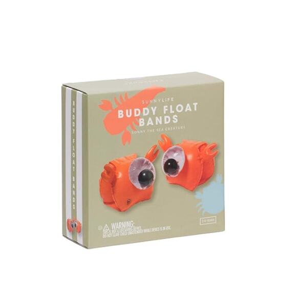 SUNNYLiFE Orange Color Inflatable Buddy Float Bands Sonny The Sea Creature Crab - Picture 1 of 8